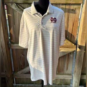 Mississippi State Alumni Adidas Short Sleeve Striped Polo Style Golf Shirt XL